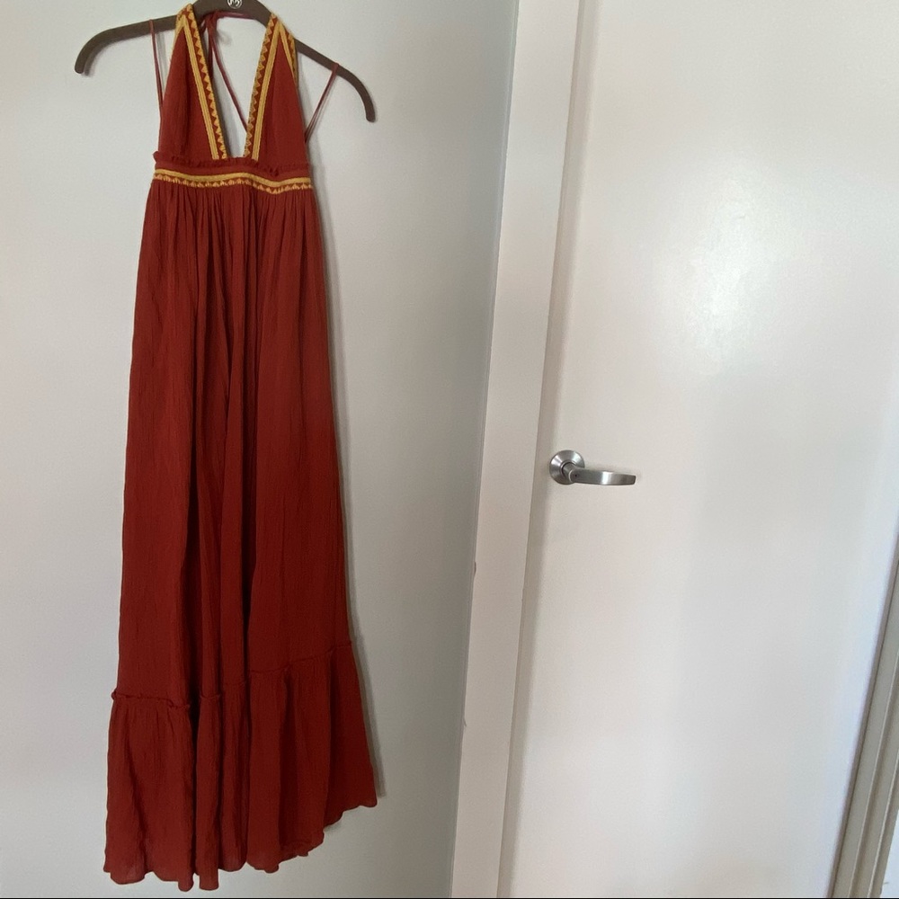 Free People Red Rust Maxi Dress